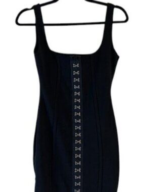 Black Pretty Little Thing Mini Dress with hook and eye closures Size 2
